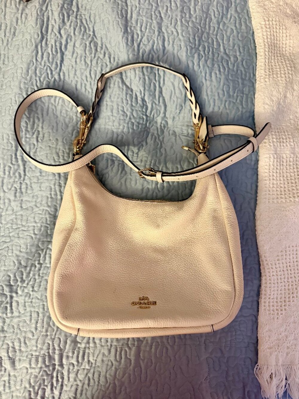 Vintage Coach C9180 Legacy Shoulder Bag, Bone Leather - TONS of life left!!